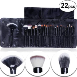 22-Piece Makeup Brush Set Black ABS Blending Brushes