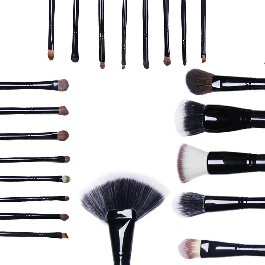 22-Piece Makeup Brush Set Black ABS Blending Brushes - Image 4
