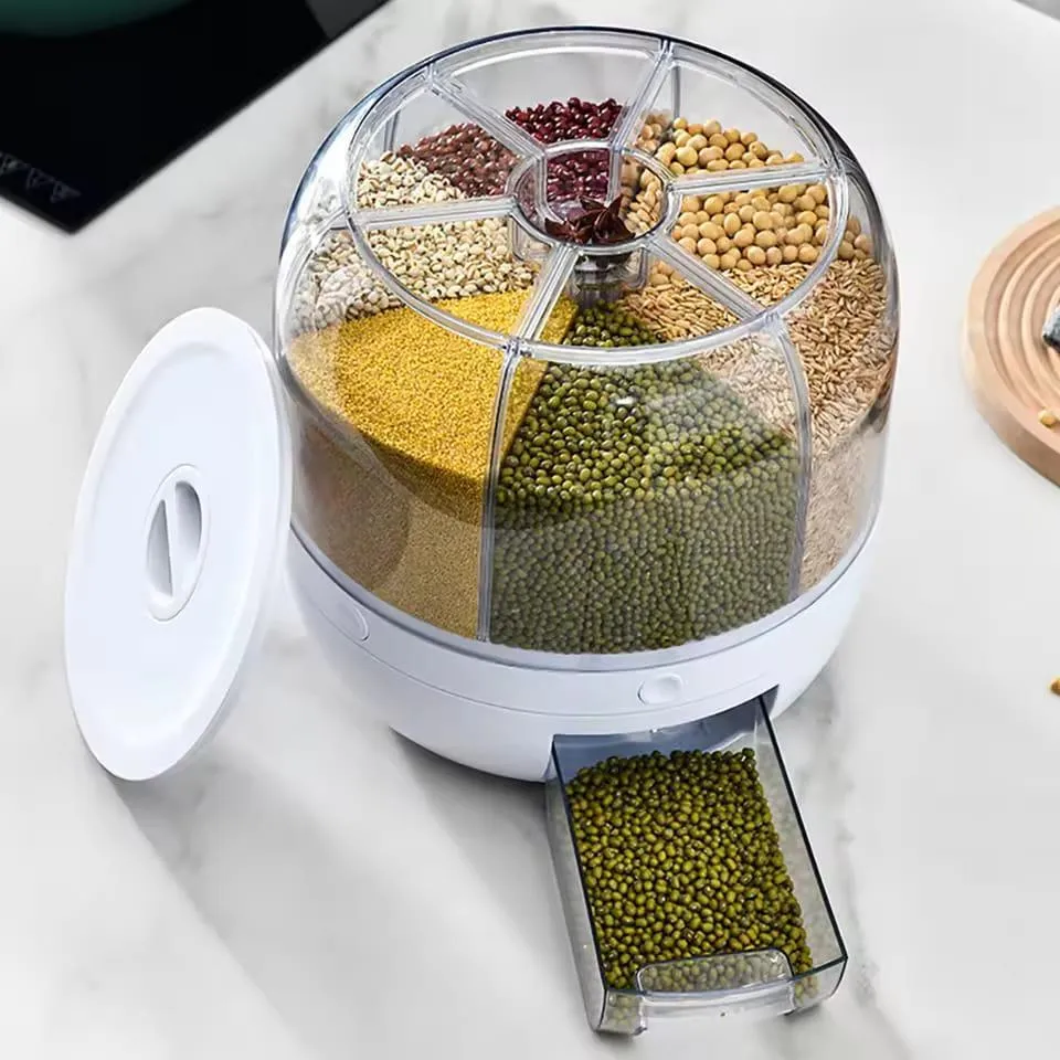 360° Rotating Rice Dispenser | Large Grain Storage for Kitchen - Image 7