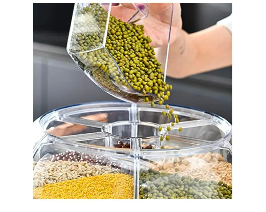 360° Rotating Rice Dispenser | Large Grain Storage for Kitchen - Image 6