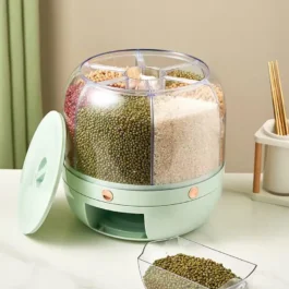 360° Rotating Rice Dispenser | Large Grain Storage for Kitchen