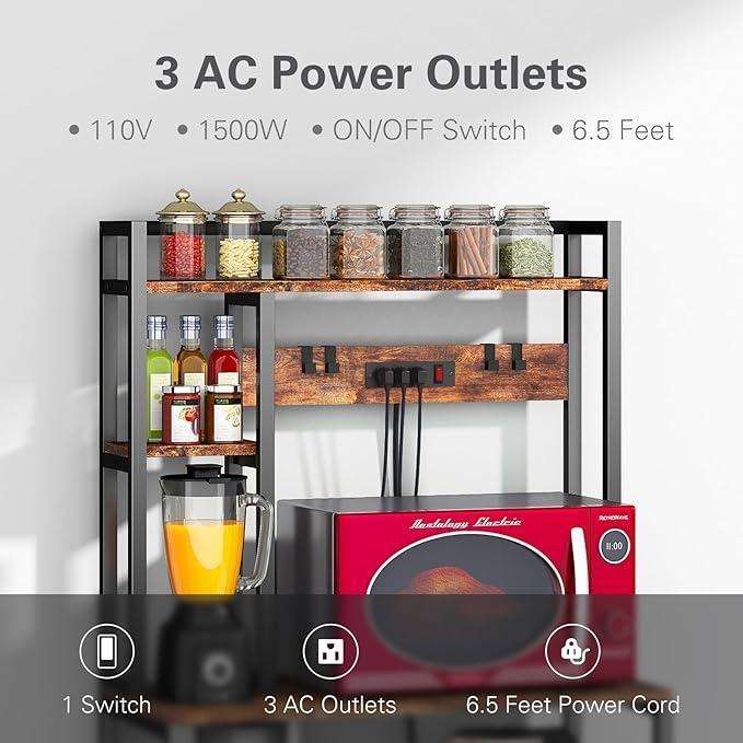 5 Layer Kitchen Storage | Brown Iron Rack 80cm Organizer - Image 3