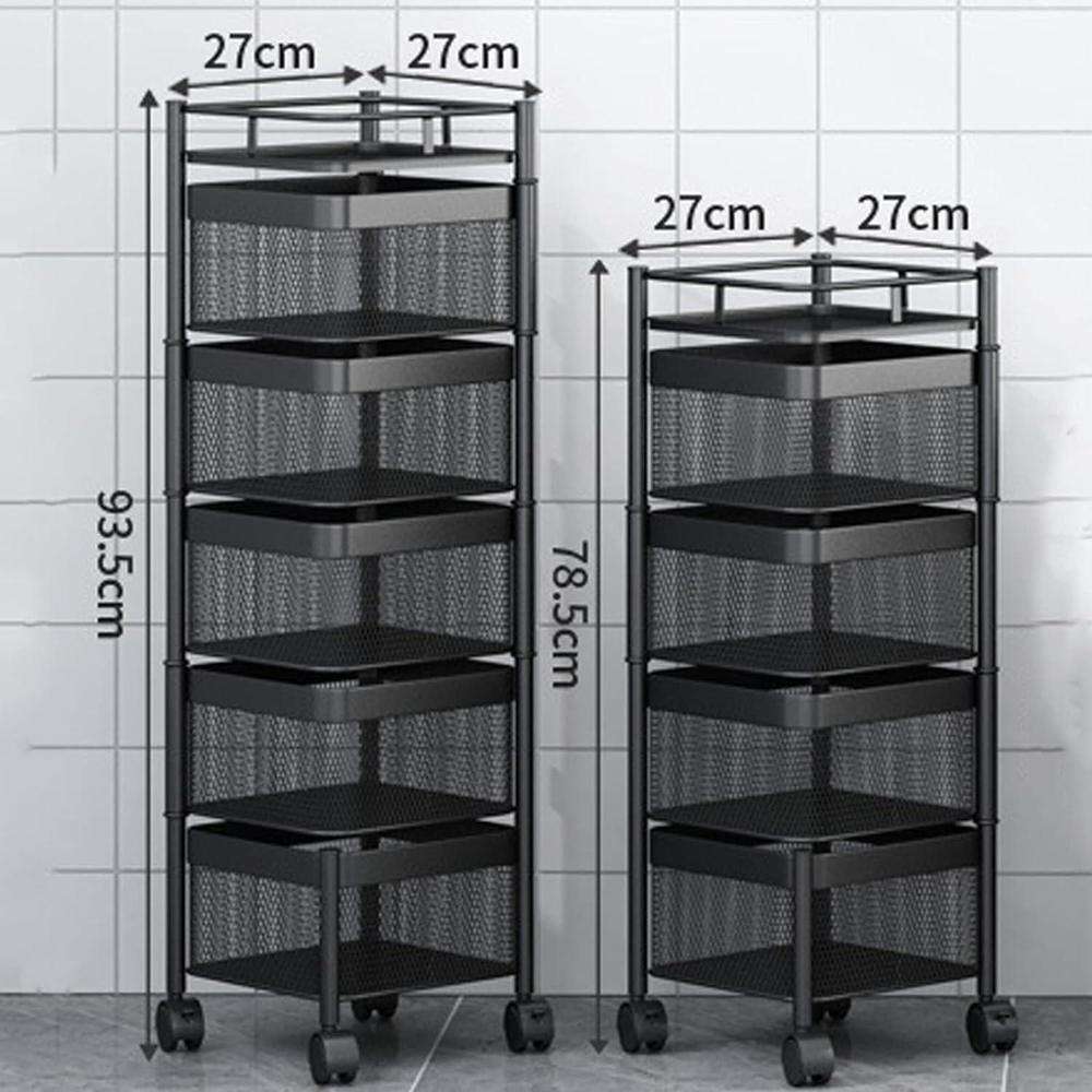 5 Layer Rotatable Fruit Basket | Iron Mesh Kitchen Organizer - Image 3