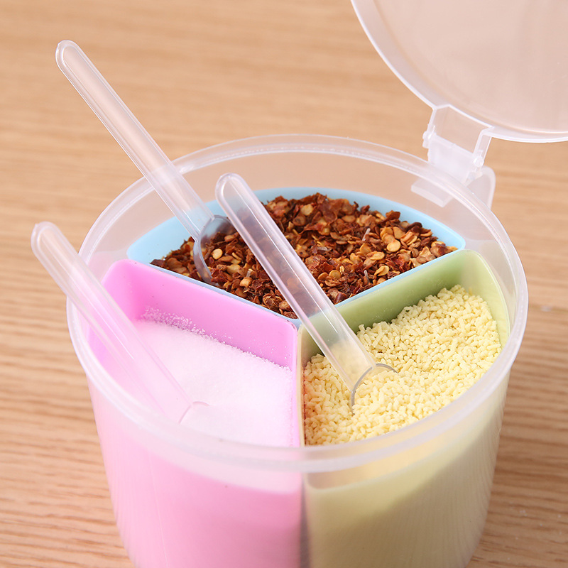Three Compartment Seasoning Box with Spoon for Pakistani Kitchens - Image 4