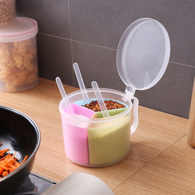 Three Compartment Seasoning Box with Spoon for Pakistani Kitchens - Image 5