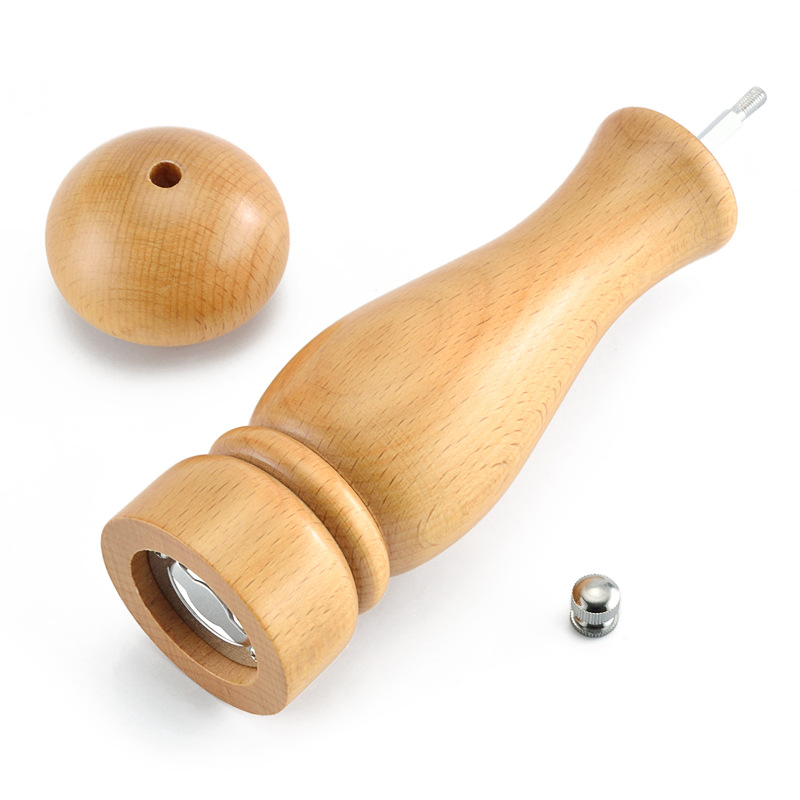 Wooden Pepper Mill Manual Grinder Black Pepper Sea Salt - Image 5