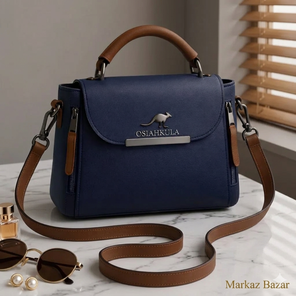 Blue Leather Crossbody Bag - Stylish Multipurpose Girls Bag