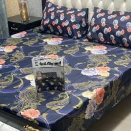 Blue Salonica Cotton Set – Printed Double Bedding