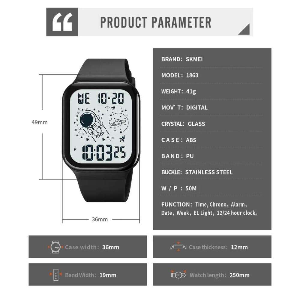 Blue Sports LED Smart Watch with Water Resistance and Calendar - Image 5