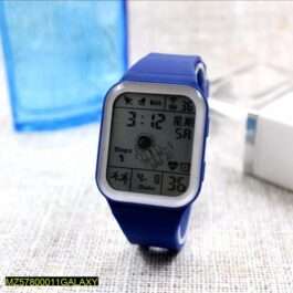 Blue Sports LED Smart Watch with Water Resistance and Calendar