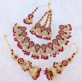Bridal Artificial Stone Set in Pakistan | Maroon Wedding Jewelry