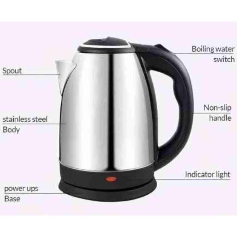 Cordless Electric Kettle 1500W | 2L Stainless Steel Rapid Boil - Image 5