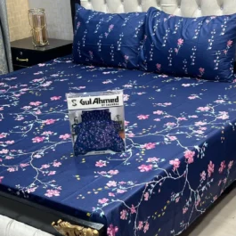 Blue Salonica Cotton Bedding – 3 Pcs Double Set