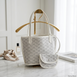 Cream Geometric Tote Bag – Stylish Women’s Flap Shoulder Bag