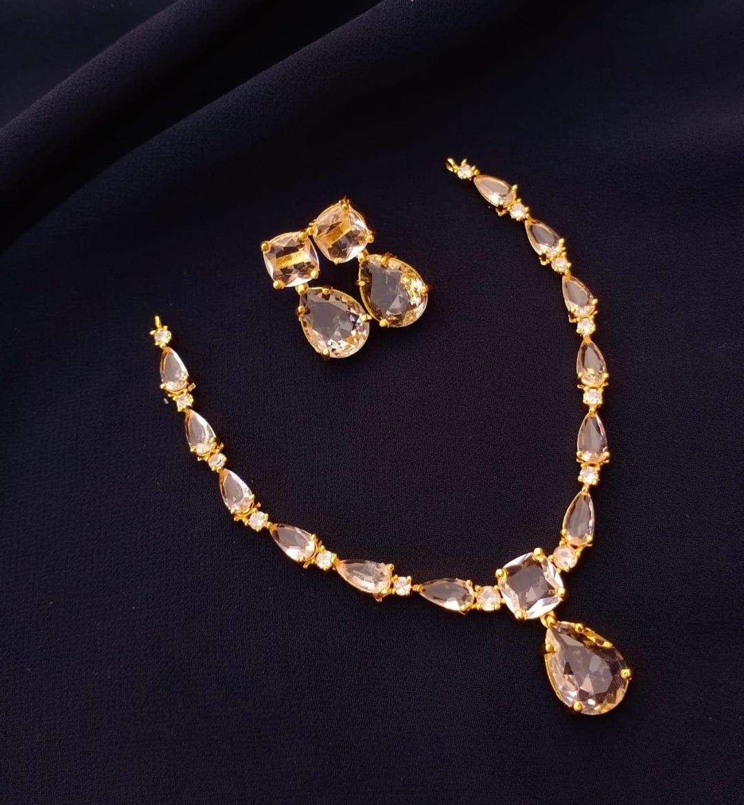 Gold Plated Semi Precious Necklace Set | Bridal Jewelry Pakistan