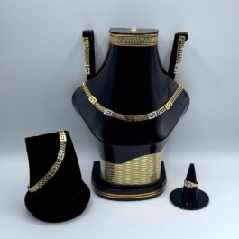 Golden Plated Necklace Set for Pakistani Bridal Wear – 5 Pcs Set