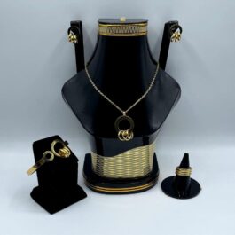 Golden Plated Necklace Set for Women – 5 Pcs Jewelry Set