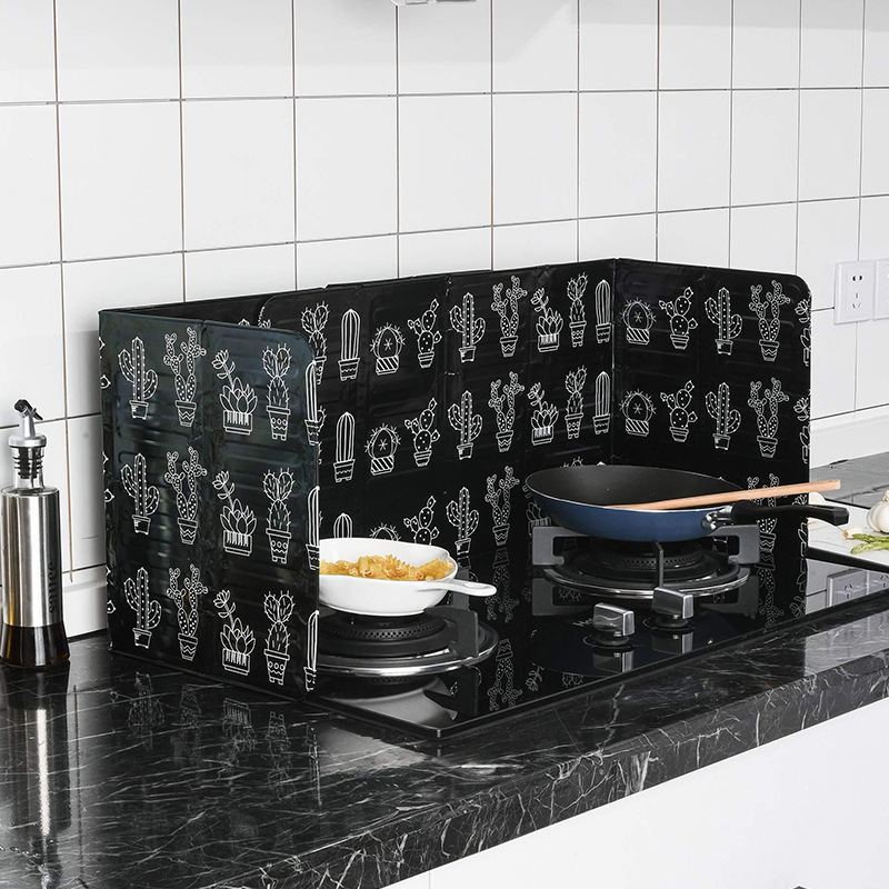 Foldable Heat Insulation Baffle Black Cactus Pattern - Image 3