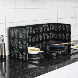 Foldable Heat Insulation Baffle Black Cactus Pattern