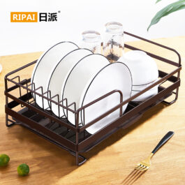 Iron Bowl Rack Modern Kitchen Storage Drain Plate Holder