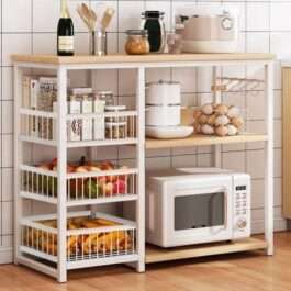 Iron Kitchen Oven Rack | 5-Tier Microwave Storage Organizer