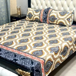 Grey Crystal Cotton Cover – 3 Pcs Double Bed Set