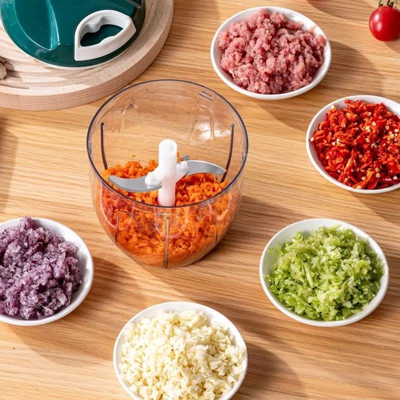 Manual Food Chopper Set | 10 Pcs ABS Plastic Kitchen Slicer - Image 8