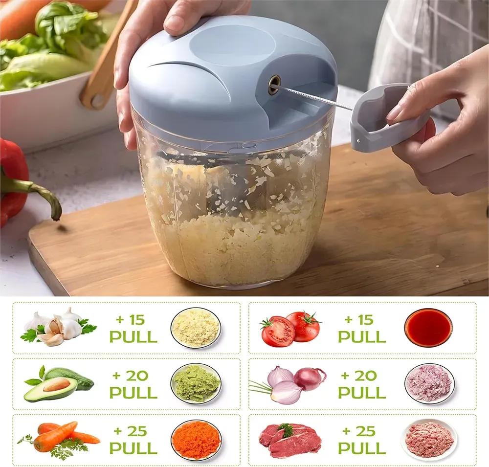 Manual Food Chopper Set | 10 Pcs ABS Plastic Kitchen Slicer - Image 3