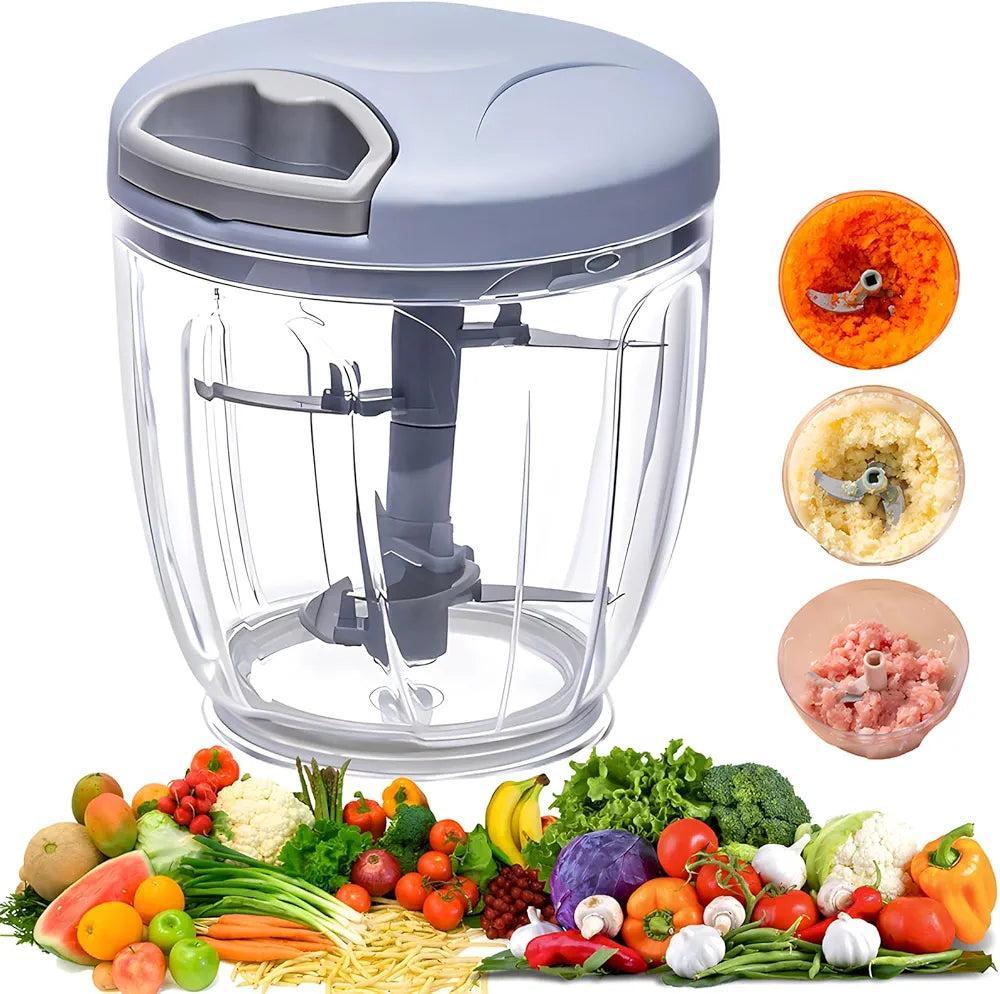 Manual Food Chopper Set | 10 Pcs ABS Plastic Kitchen Slicer