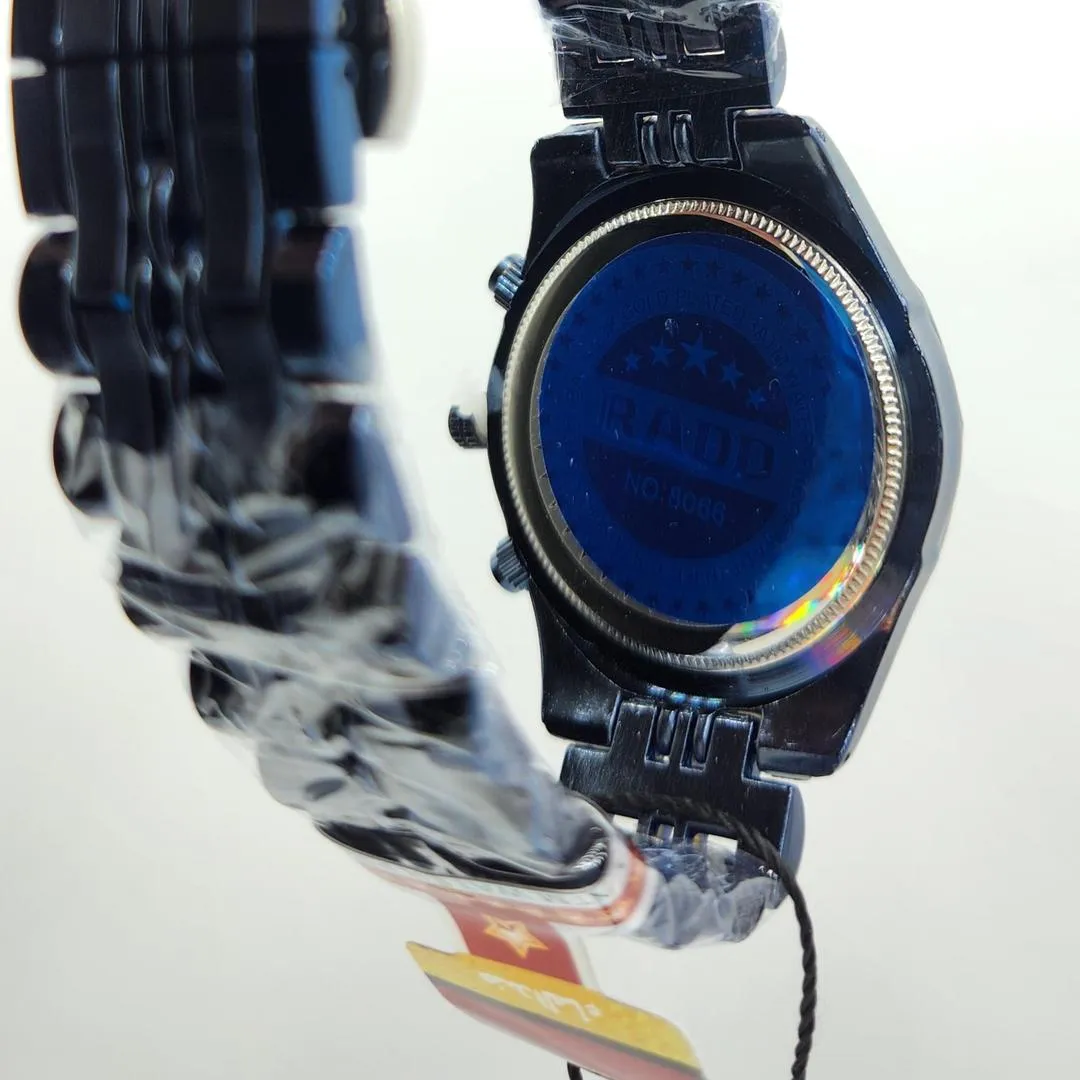 Men's Blue Crystal Ruby Watch Stainless Steel Chain Strap - Image 4