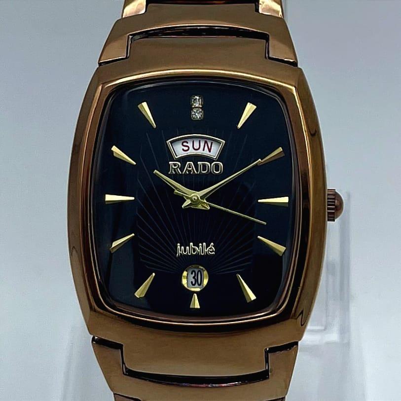 Men's Stainless Steel Watch Black Gold Sun Date - Image 6