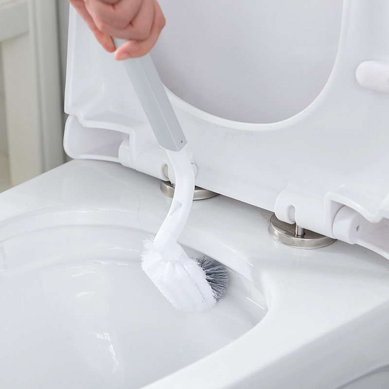 Modern Toilet Brush & Trash Can Set White Plastic - Image 3