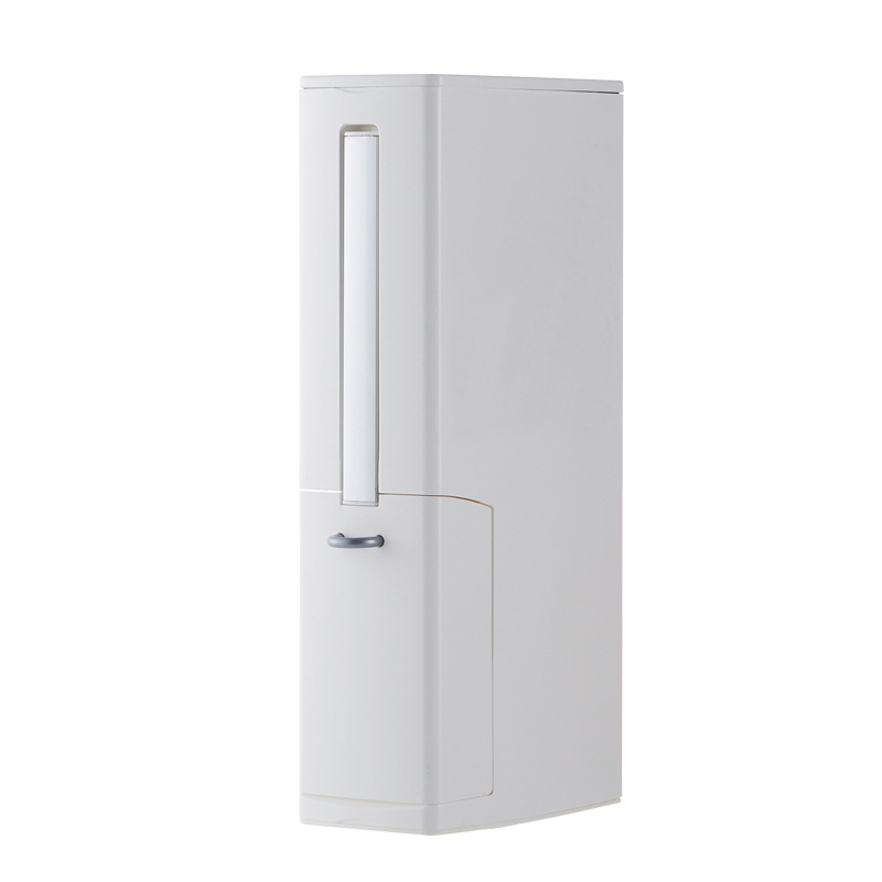 Modern Toilet Brush & Trash Can Set White Plastic - Image 6