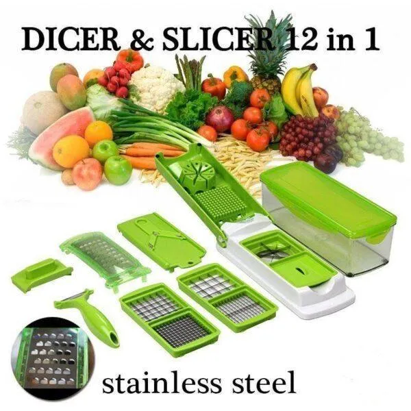 Nicer Dicer Plus Set | Multi-Blade Green ABS Kitchen Tool - Image 4