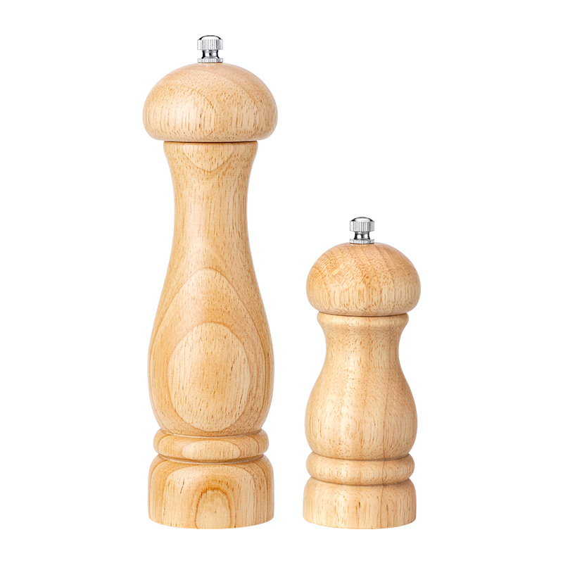 Oak Pepper Grinder Manual Rose Shaped Solid Oak - Image 7