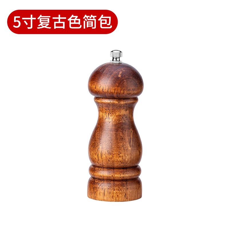 Oak Pepper Grinder Manual Rose Shaped Solid Oak - Image 8