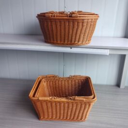 Orange Woven Kitchen Baskets for Home & Picnic Use