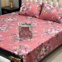 Pink Botanical Salonica Sheet – 3 Pcs Double Bed Se