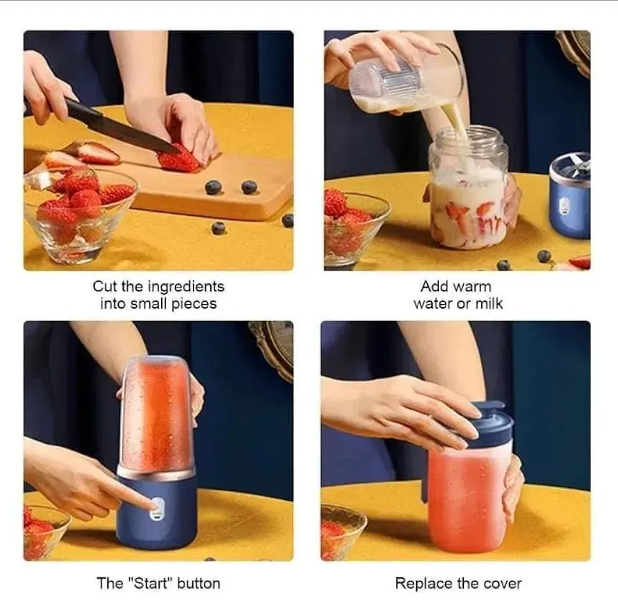 Portable 2-in-1 Juicer Blender | Blue Travel Smoothie Maker - Image 5