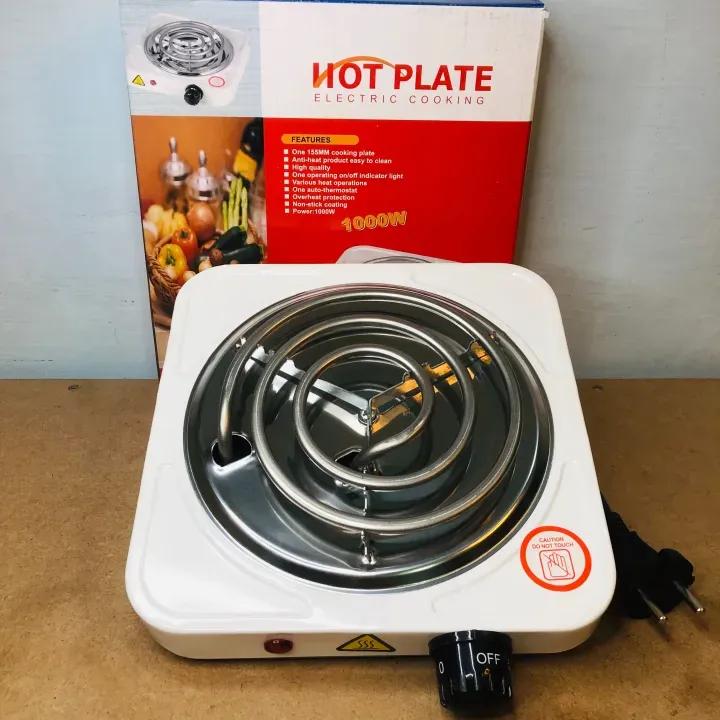 Portable Electric Hot Plate | 1000W Stainless Steel White Burner