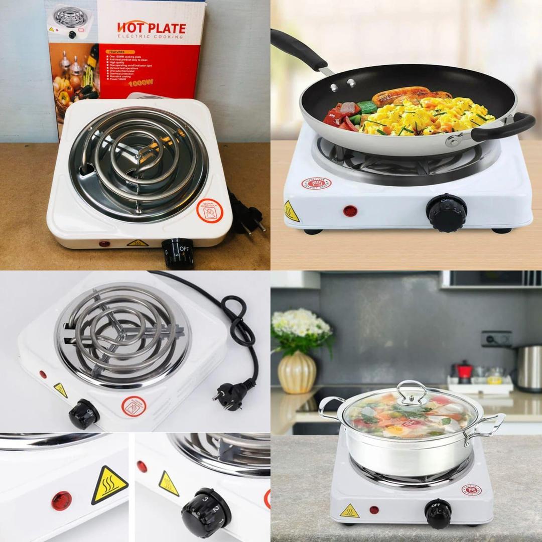 Portable Electric Hot Plate | 1000W Stainless Steel White Burner - Image 5