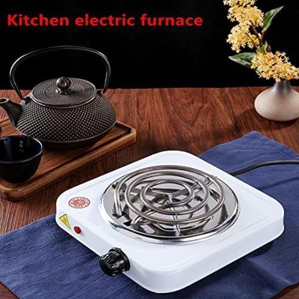 Portable Electric Hot Plate | 1000W Stainless Steel White Burner - Image 4