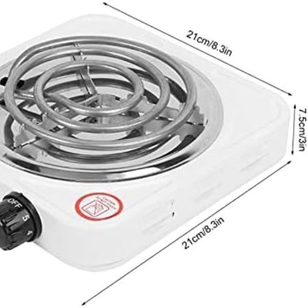 Portable Electric Hot Plate | 1000W Stainless Steel White Burner - Image 6