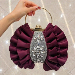 Purple Rhinestone Clutch Medium – Unique Women’s Evening Bag
