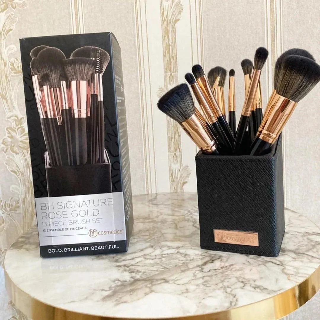 Rose Gold Blending Makeup Brushes Set 13 Pc – Professional Brush Kit