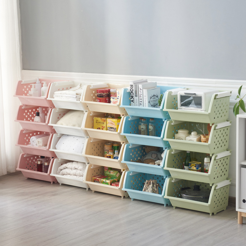 Stackable Plastic Storage Baskets for Kitchen Bathroom Home Organization - Image 7