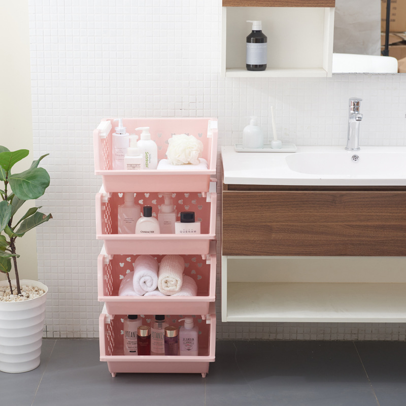 Stackable Plastic Storage Baskets for Kitchen Bathroom Home Organization - Image 8