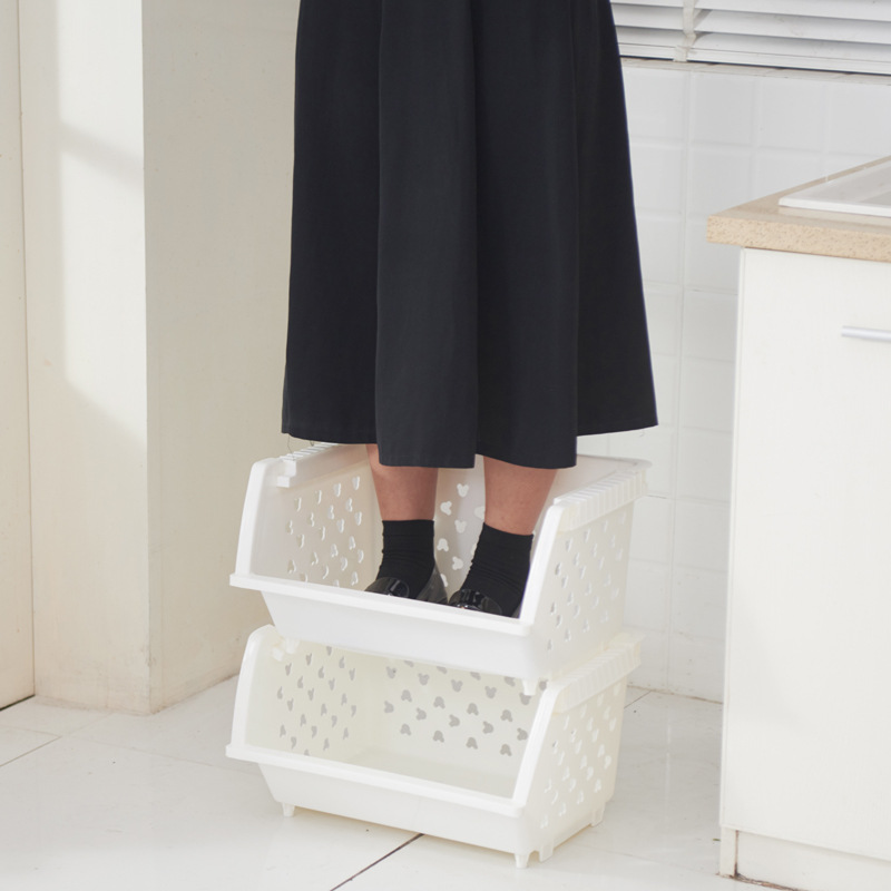 Stackable Plastic Storage Baskets for Kitchen Bathroom Home Organization - Image 9