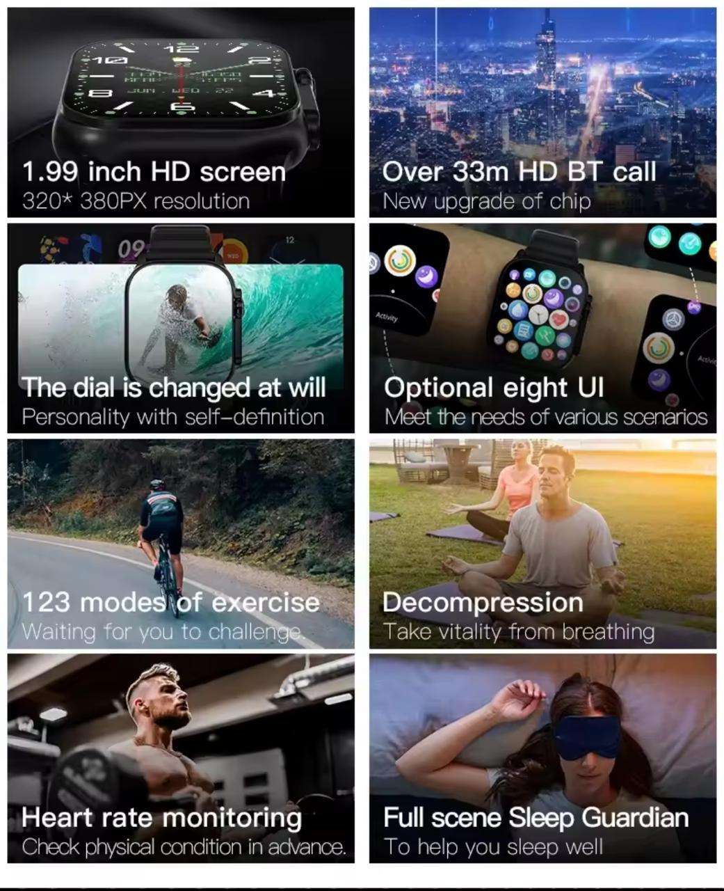 T10 Ultra 2 Smart Watch Bluetooth 5 Heart Rate Fitness Tracker - Image 9