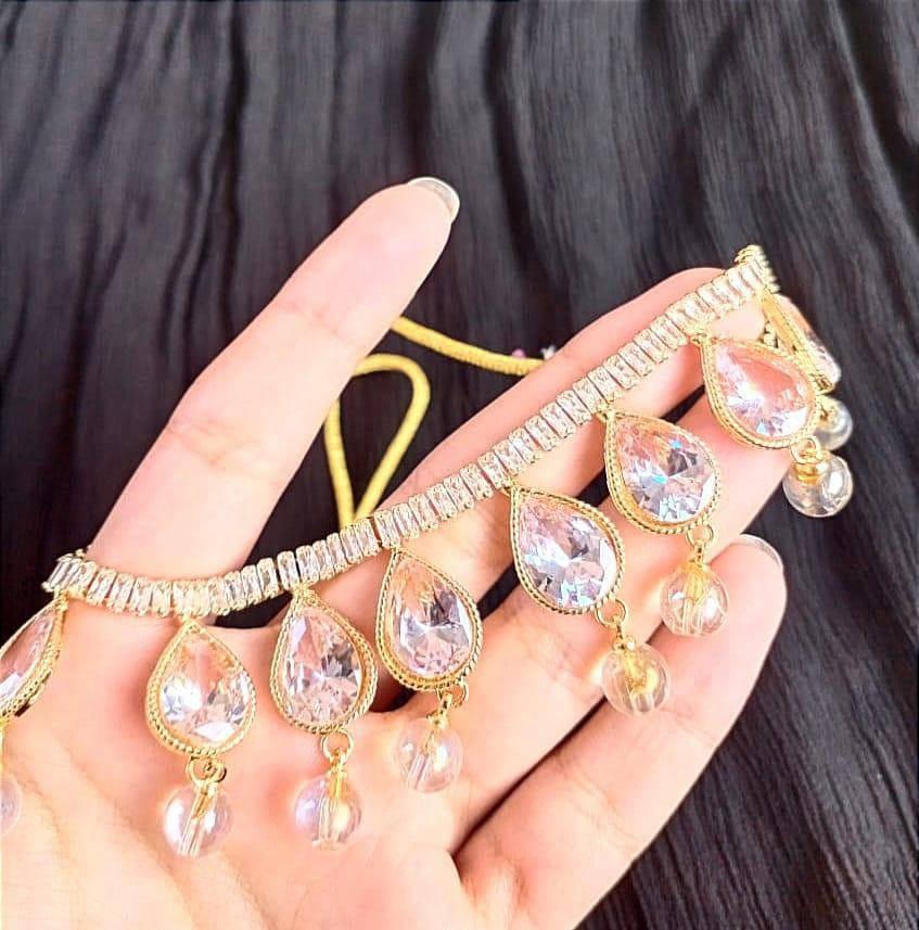 Teardrop Diamond Necklace Set for Women | Gold Plated Jewelry - Image 2